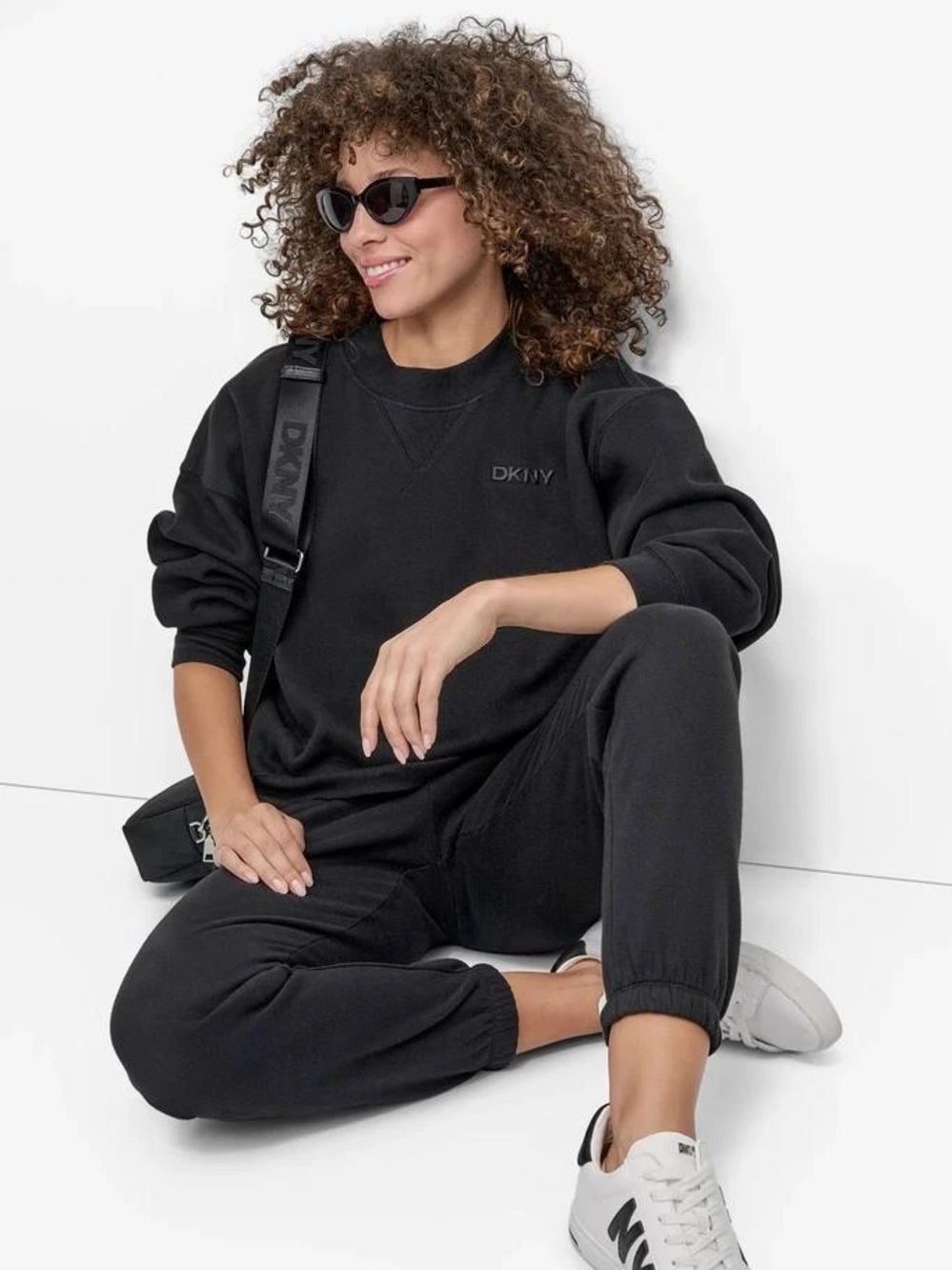 DKNY Sport Logo Crewneck Pullover Sweatshirt